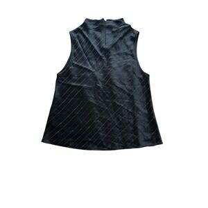 NONCHALANT LABEL Laura Sleeveless Blouse Women Size Medium Black Silver Metallic